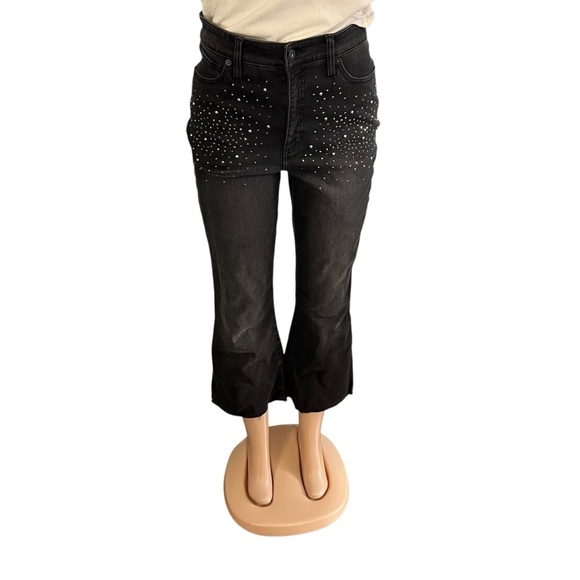 INC Denim High Rise Flare Black Jeans - Picture 3 of 8